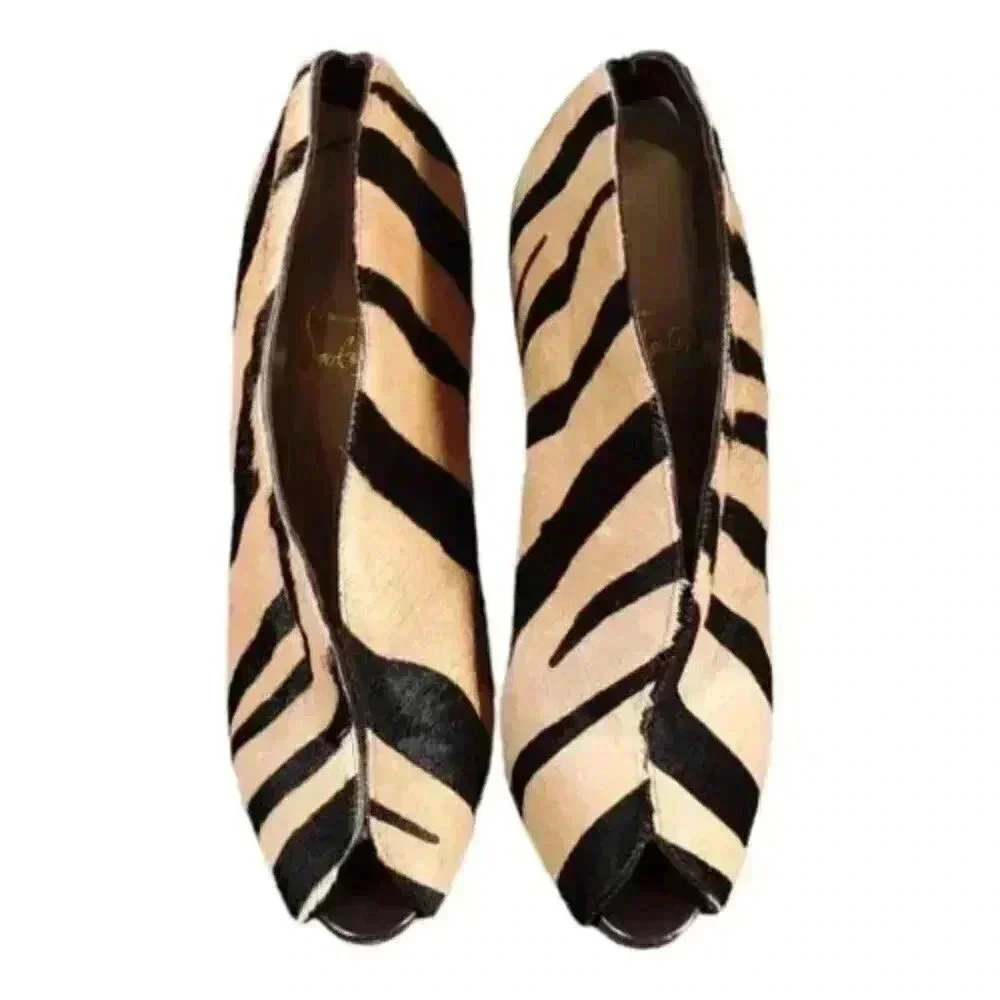 Louboutin Chester Fille Stilettos - Women's Fur Calf Hair Heels - Designer Shoes - Picture 4 of 8